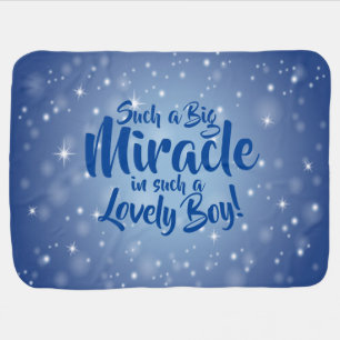 Name. Your Text, Big Miracle in Lovely Boy Baby Blanket