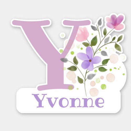 Name Yvonne with the Letter Y Sticker Cut_Out
