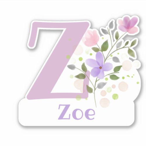 Name Zoe with the Letter Z Sticker Cut_Out