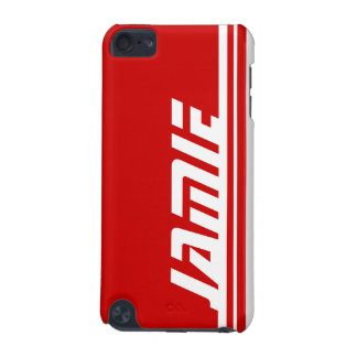 Named 5 letter red & white stripe sports ipod case