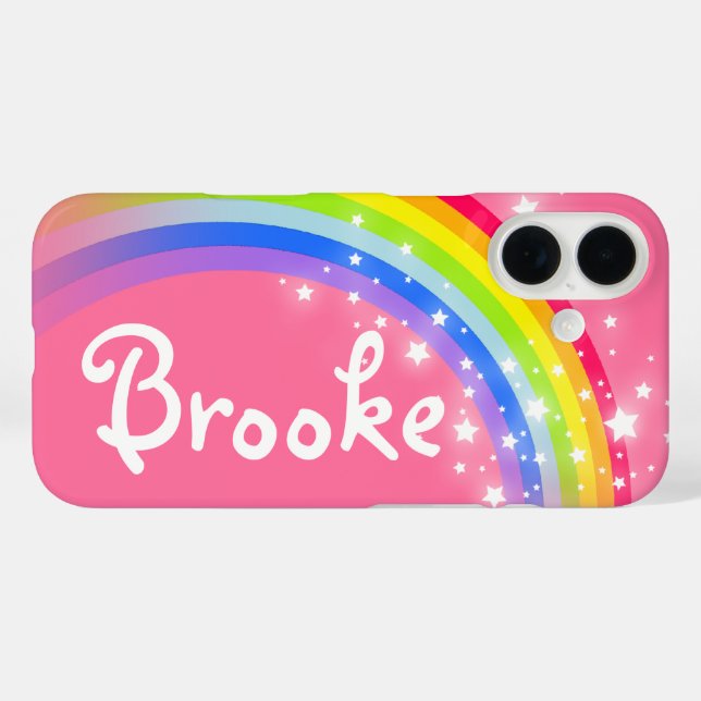 Named 6 letter rainbow red pink iphone case (Back (Horizontal))