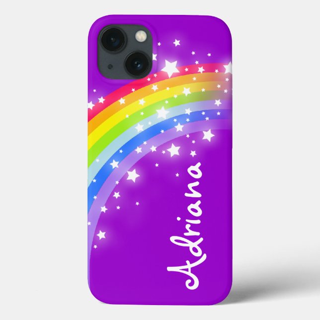 Named 7 letter rainbow purple girls ipad case (Back)