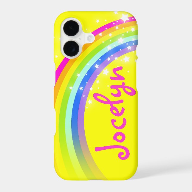 Named 7 letter rainbow yellow iphone case (Back)