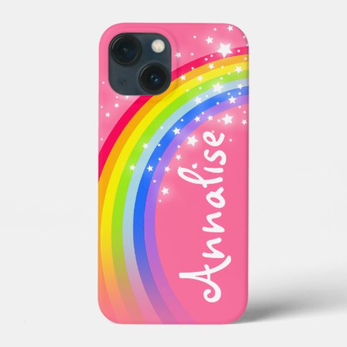 Named 8 letter rainbow red pink iPhone 13 mini case