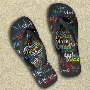 named . color names . personalized flip flops
