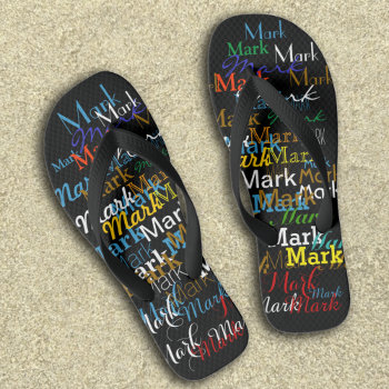 Named . Color Names . Personalized Flip Flops by mixedworld at Zazzle