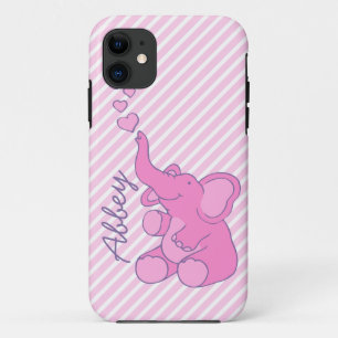 Named cute pink elephant  iPhone 11 case