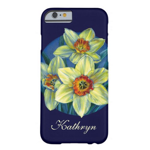 Named Daffodils yellow blue iphone case