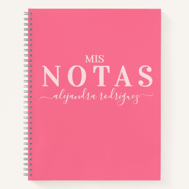 Named Elegant Pink Coral Notebook (Front)