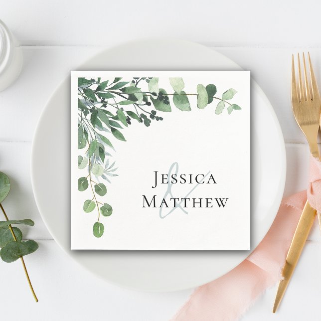 Named Eucalyptus Wedding  Napkins (Named Eucalyptus Wedding Napkins)