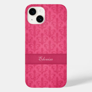 Named Fleur de Lis damask pink iphone 6 case