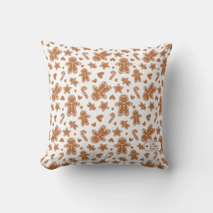 Named Gingerbread Christmas Throw Pillow