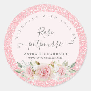 Named Handmade with Love Round Product Label