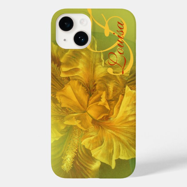 Named iris floral yellow art case (Back)