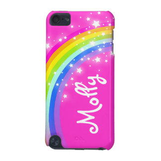 Named kids rainbow pink girl ipod case