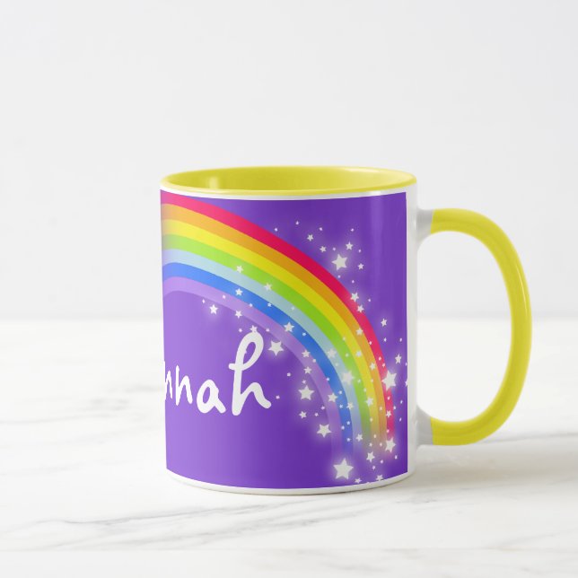 Named kids rainbow purple red mug (Right)