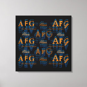 named . monogram . typography pattern of names canvas print