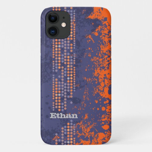 Named navy orange surf style iPhone 11 case
