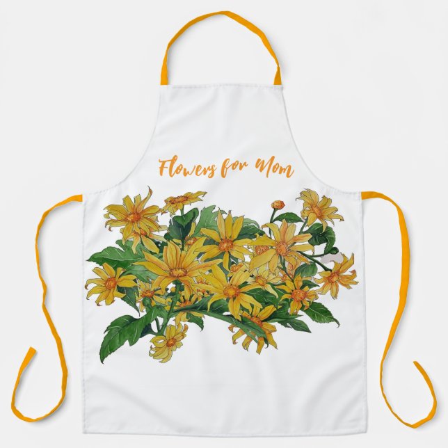 Named Orange Daisy Apron (Front)