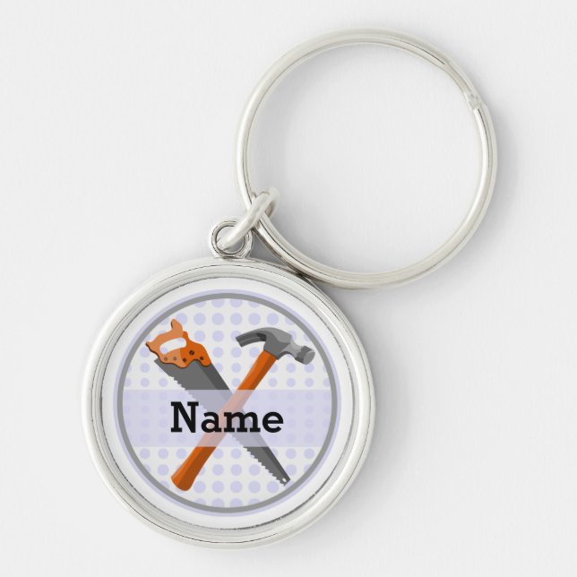 Named Personalized Tools design for boys. Keychain (Front)