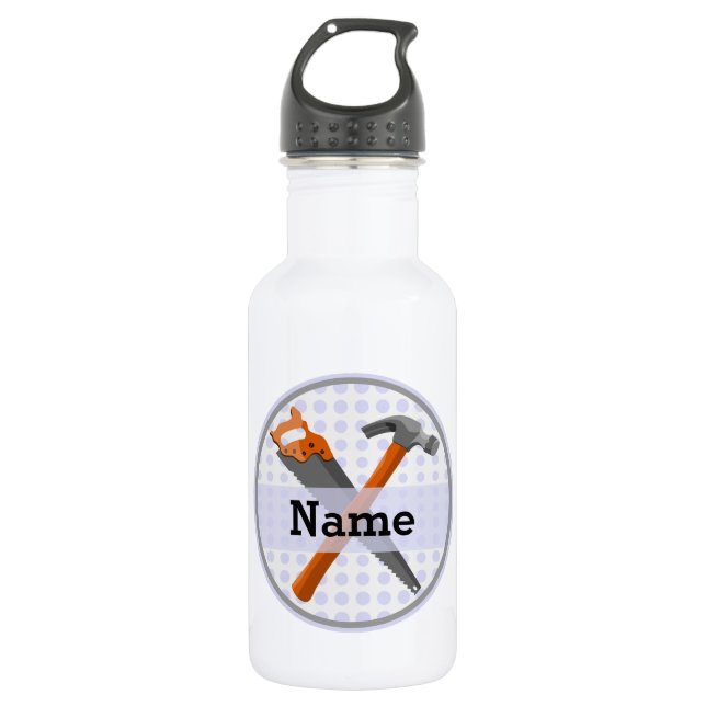 Named Personalized Tools design for boys. Water Bottle (Front)