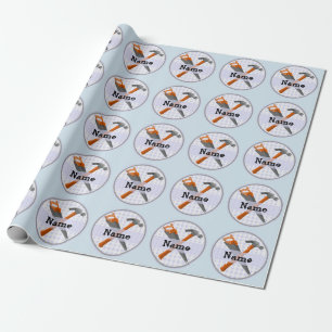 Named Personalized Tools design for boys. Wrapping Paper