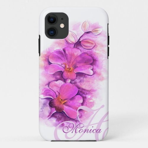 Named radiant Orchid art floral iphone case