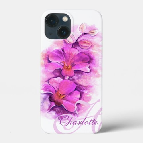 Named radiant Orchid art floral iphone case