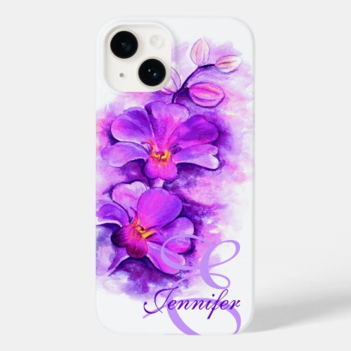 Named radiant Orchid purple art floral  Case_Mate iPhone 14 Case