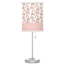 Named Rainbow Blush Pink Nursery Table Lamp