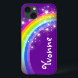 Named rainbow on purple ipad air case<br><div class="desc">Uniquely designed bright and colorful rainbow add your name girlie ipad case. Case reads: Yvonne or personalize this case with the name of your choice up to 7 letters.  A perfect gift for a vibrant child. Item designed exclusively by Sarah Trett.</div>