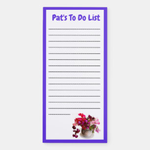 Named Sweet pea magnetic to do list  Magnetic Notepad