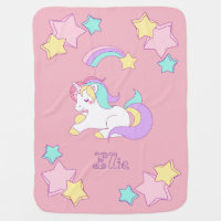 Named Unicorn Baby Blanket