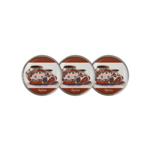 Named Watercolor Native American Pottery Art Golf Ball Marker
