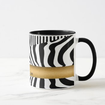 Named Zebra And Stripes Mug by 85leobar85 at Zazzle