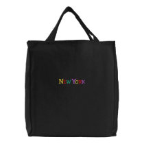 Namedrop Nation_New York Multi-colored Embroidered Tote Bag