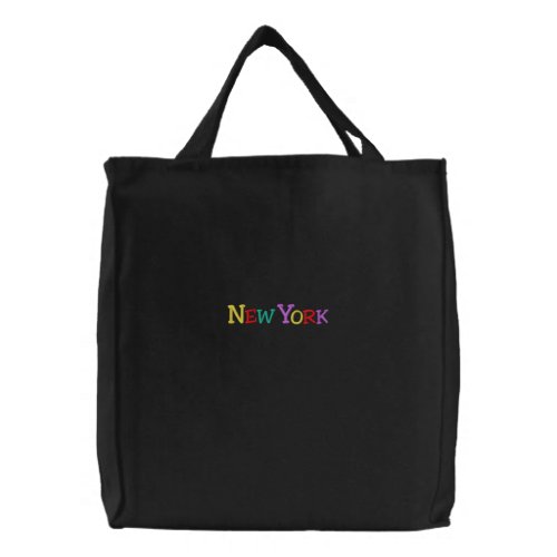 Namedrop Nation_New York Multi_colored Embroidered Tote Bag