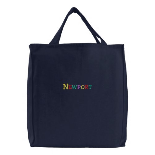 Namedrop Nation_Newport Multi_colored Embroidered Tote Bag
