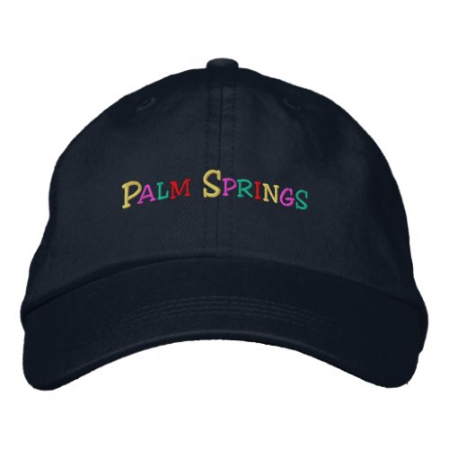 namedrop Nation_Palm Springs multicolored Embroidered Baseball Cap