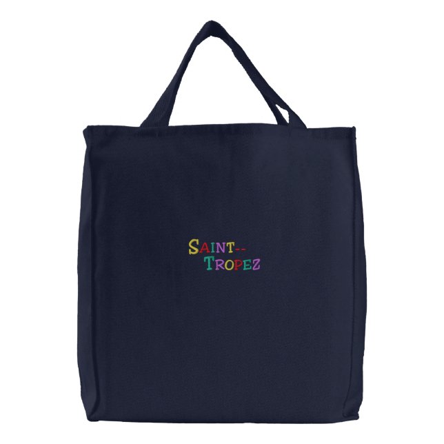 Namedrop Nation_St. Tropez Multi-colored Embroidered Tote Bag (Front)