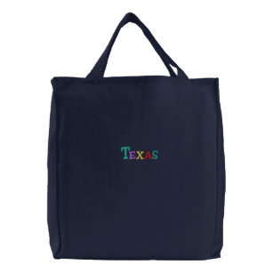 Namedrop Nation_Texas Multi-colored Embroidered Tote Bag