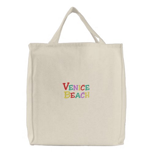 Namedrop Nation_Venice Beach Multi_colored Embroidered Tote Bag