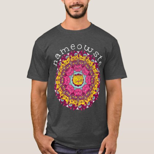 Nameowste Cat Mandala Funny Yoga Spiritual Gift T_Shirt