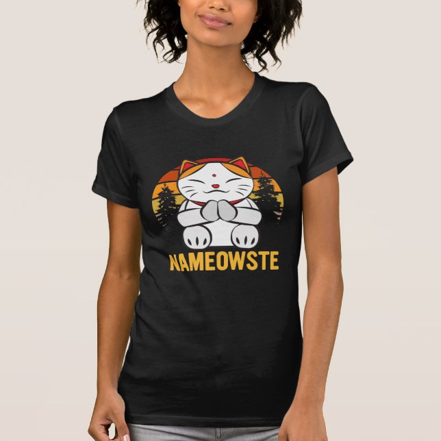Nameowste - Funny Yoga Cats Lovers - Meditation Lo T-Shirt (Front)