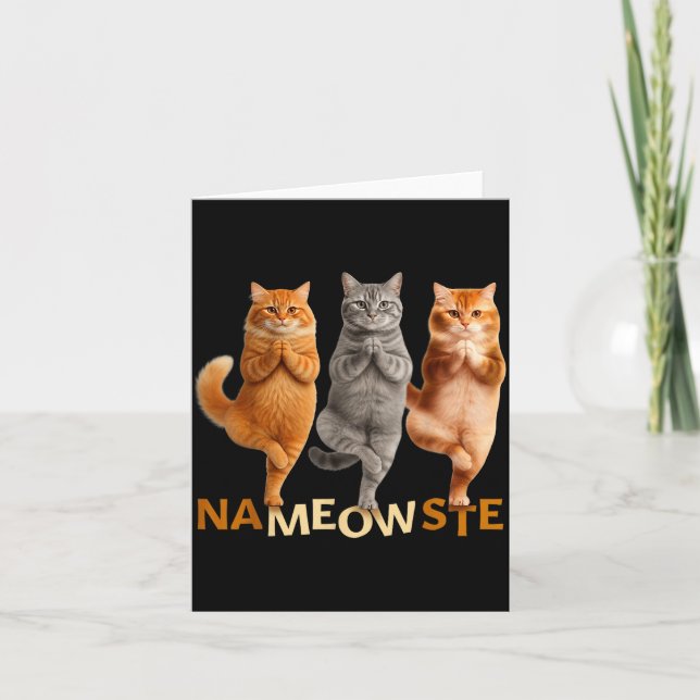 Nameowste Yoga Cat  Card (Front)