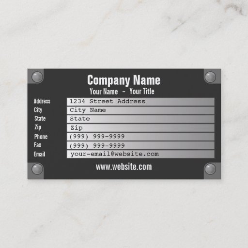 Customizable nameplate business card templates