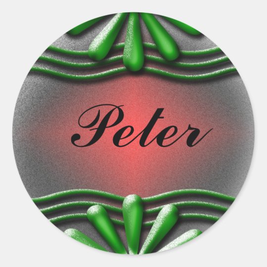 Nameplate Green Classic Round Sticker