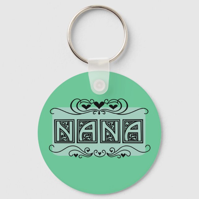 Nameplate Nana T-shirts and Gifts Keychain (Front)