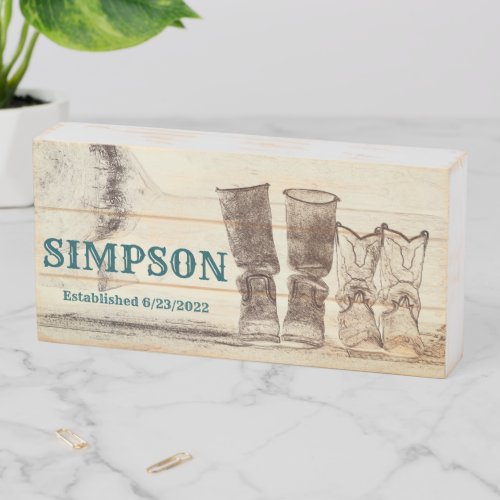 Nameplate Wedding Gift Wooden Box Sign