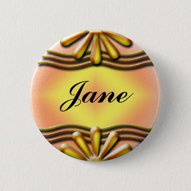 Nameplate Yellow Pinback Button (Front)